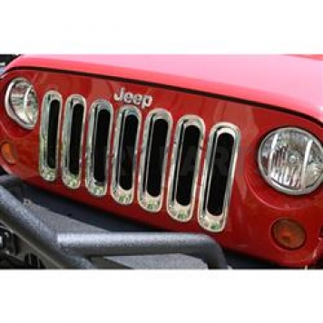 Rugged Ridge Grille Insert - Bar Rectangular Chrome Plated Aluminum - 1130620