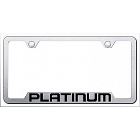 Automotive Gold License Plate Frame - Silver Stainless Steel - GFPLTES