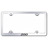 Automotive Gold License Plate Frame - Silver Stainless Steel - LFW200EC