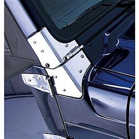 Rugged Ridge Windshield Hinge - Silver Steel Set Of 2 - 1111202