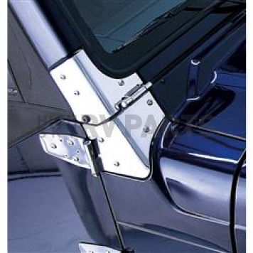 Rugged Ridge Windshield Hinge - Silver Steel Set Of 2 - 1111202