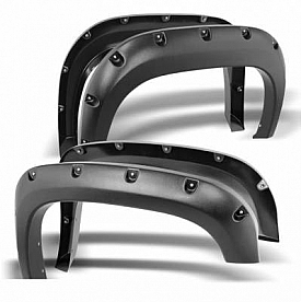 Black Horse Offroad Fender Flare - Black Duraflex Plastic Matte Set Of 4 - FF-CHCO-SM-PKT