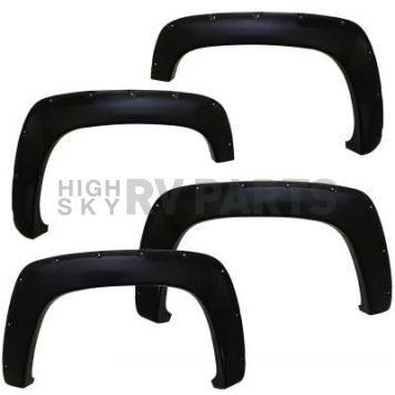 Black Horse Offroad Fender Flare - Black Duraflex Plastic Matte Set Of 4 - FF-CHSIL19-SM