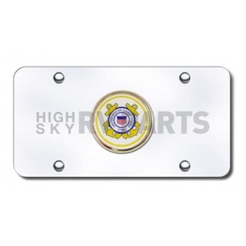 Automotive Gold License Plate - U.S. Coast Guard Logo Stainless Steel - USCGCC