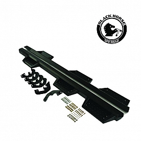 Black Horse Offroad Nerf Bar - Truck Wheel to Wheel Gray Powder Coated Steel - SUP-GM01-19