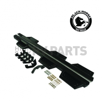 Black Horse Offroad Nerf Bar - Truck Wheel to Wheel Gray Powder Coated Steel - SUP-GM01-19