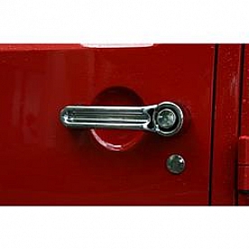 Rugged Ridge Exterior Door Handle Cover - Silver ABS Plastic Chrome Plated - 1331111