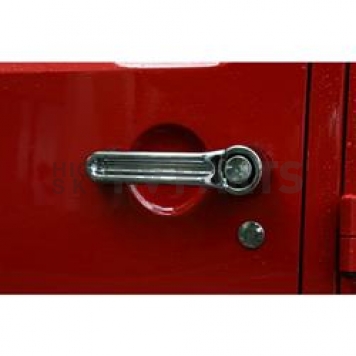 Rugged Ridge Exterior Door Handle Cover - Silver ABS Plastic Chrome Plated - 1331111