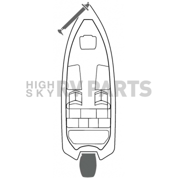 Carver Boat Cover V-Hull Bass Boat Gray Polyester - 79003-2