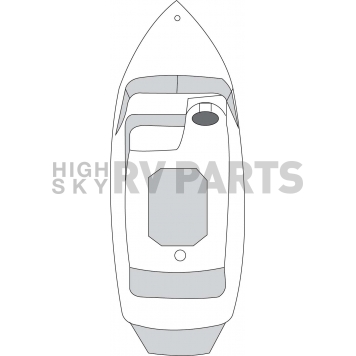 Carver Boat Cover V-Hull Bass Boat Gray Polyester - 79003-3