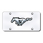 Automotive Gold License Plate - Mustang Logo Stainless Steel - MUSBCC
