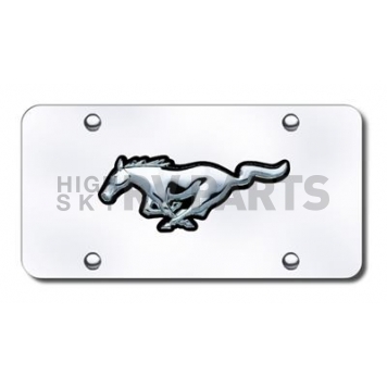Automotive Gold License Plate - Mustang Logo Stainless Steel - MUSBCC