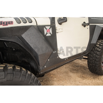 Rugged Ridge Rocker Panel Guard - Flat Steel Black Powder Coated - 1161511-2