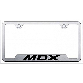 Automotive Gold License Plate Frame - Silver Stainless Steel - GFMDXES