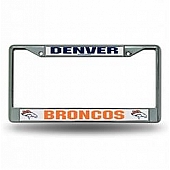 POWERDECAL License Plate Frame - Denver Broncos Name And Logo Zinc - FC1602