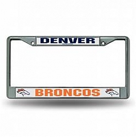 POWERDECAL License Plate Frame - Denver Broncos Name And Logo Zinc - FC1602