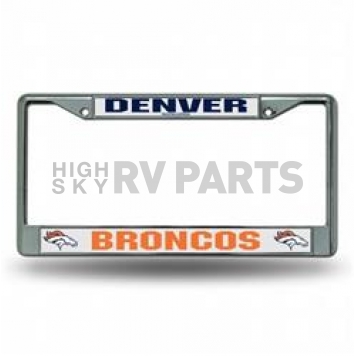 POWERDECAL License Plate Frame - Denver Broncos Name And Logo Zinc - FC1602