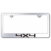 Automotive Gold License Plate Frame - Silver Stainless Steel - LF4X4EC