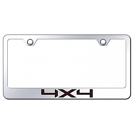 Automotive Gold License Plate Frame - Silver Stainless Steel - LF4X4EC