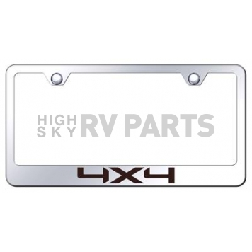 Automotive Gold License Plate Frame - Silver Stainless Steel - LF4X4EC