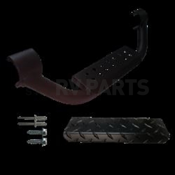 Warrior Products Nerf Bar Step Plate Black Aluminum Single - 55011BK