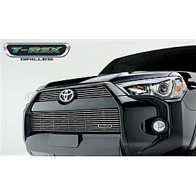 T-Rex Truck Products Grille Insert - Horizontal Bar Rectangular Black Powder Coated Bar With Polished Face Aluminum - 21949