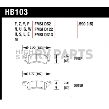 Hawk Performance Brake Pad - HB103W.590-1