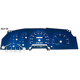 US Speedo Gauge Face Overlay - Blue Daytime Color/ White Letter Color - AQF00