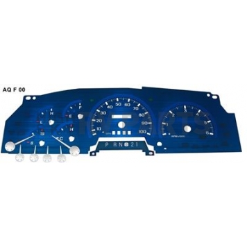 US Speedo Gauge Face Overlay - Blue Daytime Color/ White Letter Color - AQF00
