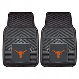 Fan Mat Floor Mat - Universal Fit Black Vinyl Set of 2 - 8751