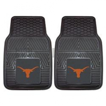 Fan Mat Floor Mat - Universal Fit Black Vinyl Set of 2 - 8751