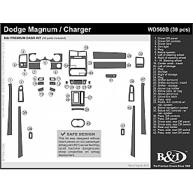 B & I Fender Dash Panel Trim WD560BSDB