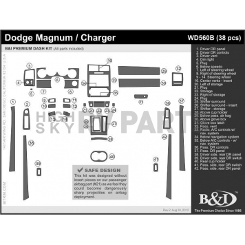 B & I Fender Dash Panel Trim WD560BSDB