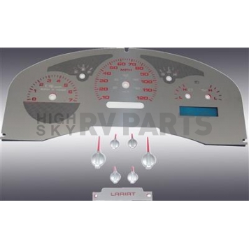 US Speedo Gauge Face Overlay - Silver Daytime Color/ Red Letter Color - SSF16R