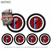 Aurora Instuments Gauge Face Overlay - Fiber Red Daytime Color/ White Letter Color - 8415