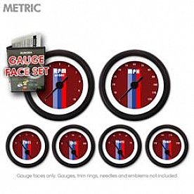 Aurora Instuments Gauge Face Overlay - Fiber Red Daytime Color/ White Letter Color - 8415