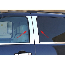 TFP (International Trim) Body Pillar Cover - Polished Stainless Steel Silver Set of 4 - 41005PPT