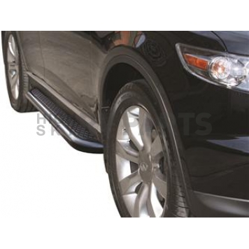 Romik USA Running Board Black Powder Coated Steel Stationary - 11304168