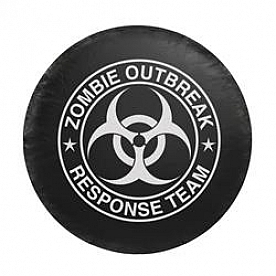 Bully Truck Spare Tire Cover 29-1/2 Inch Black With White Design Vinyl - CM06W