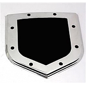 All Sales Emblem - Dodge Shield Step Style Silver With Black Center Aluminum - 42502