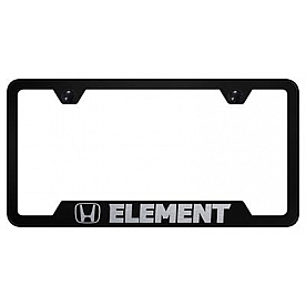 Automotive Gold License Plate Frame - Black Stainless Steel - GFELEEB