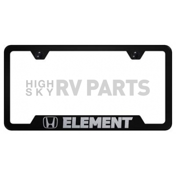 Automotive Gold License Plate Frame - Black Stainless Steel - GFELEEB
