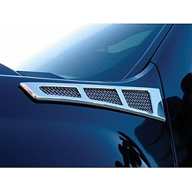 T-Rex Truck Products Fender Vent - Silver Aluminum Chrome Plated Set Of 2 - 54007
