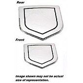 All Sales Emblem - Dodge Shield Step Style Riveted Silver/ Black Aluminum - 44503