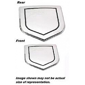 All Sales Emblem - Dodge Shield Step Style Riveted Silver/ Black Aluminum - 44503