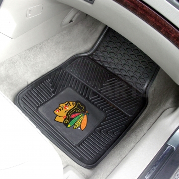 Fan Mat Floor Mat - Universal Fit Black Vinyl Set of 2 - 10371-1