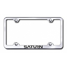 Automotive Gold License Plate Frame - Silver Stainless Steel - LFWSATEC