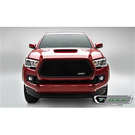 T-Rex Truck Products Grille Insert - Horizontal Bar Hexagonal Black Powder Coated Aluminum - 6219421