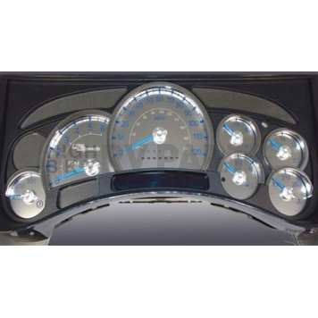 US Speedo Gauge Face Overlay - Silver Daytime Color/ Blue Letter Color - SSH211B