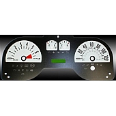 US Speedo Gauge Face Overlay - White Daytime Color/ Black Letter Color - MUS0640